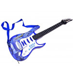Gitara so zosilňovačom a mikrofónom modrá